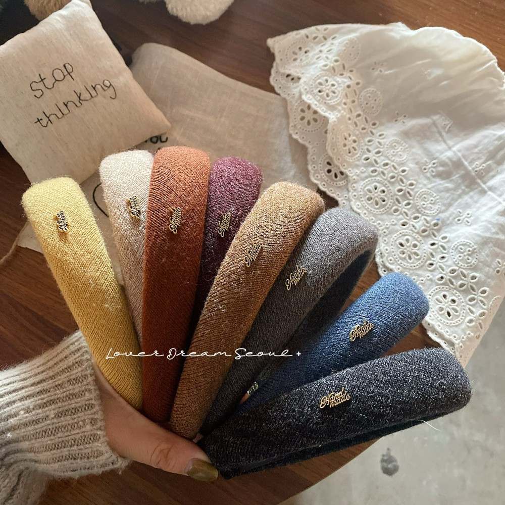 韩国ins风秋冬毛毡纯色复古发箍HANDMADE标修脸发箍高级感发箍女