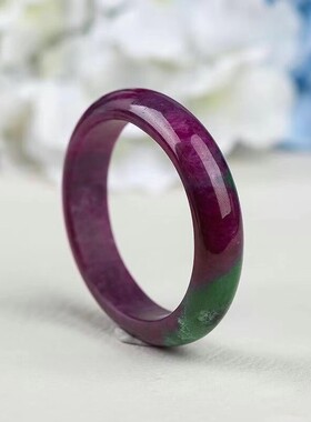 天然原矿红绿宝手镯 贵妃款 红绿配  内径55.5毫米 宽13.2毫米