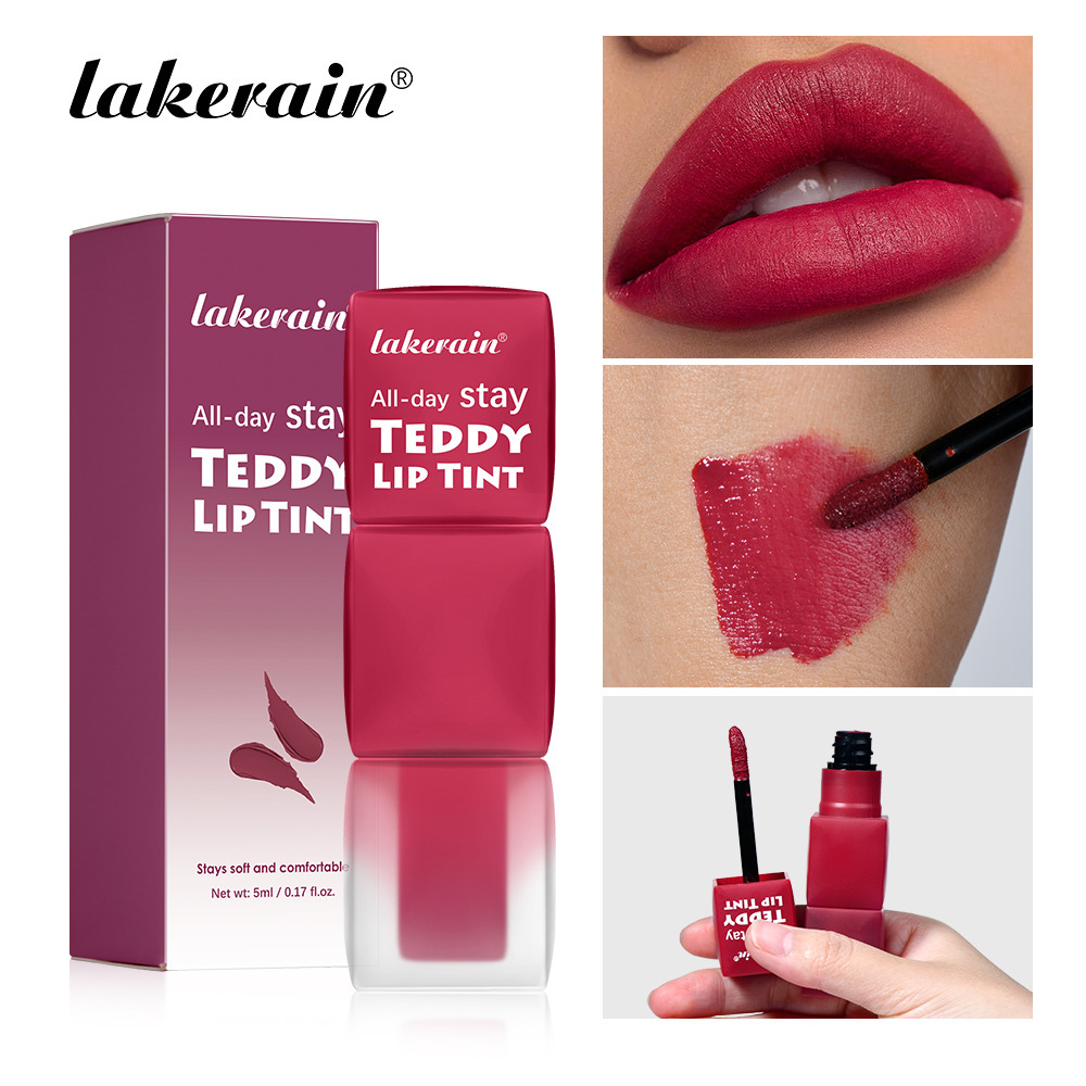 lakerain泰迪唇彩Teddy lip tint持色哑光易上色唇彩不易脱妆跨境