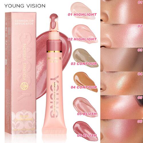 YOUNG VISION液体气垫高光修容腮红棒修饰提亮珠光细腻腮红液跨境