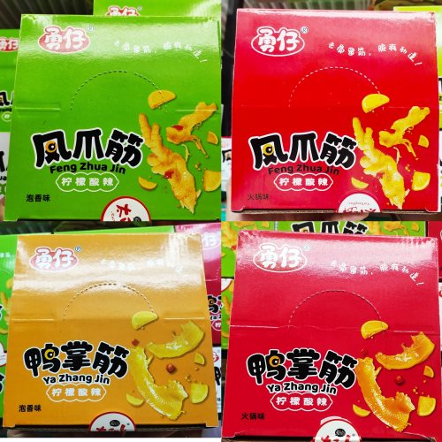 柠檬酸辣味鸭掌筋凤爪筋休闲零食