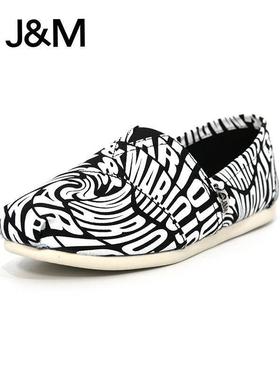 JM快乐玛丽女鞋帆布鞋2023春夏新款平底一脚蹬休闲鞋女单鞋62311W