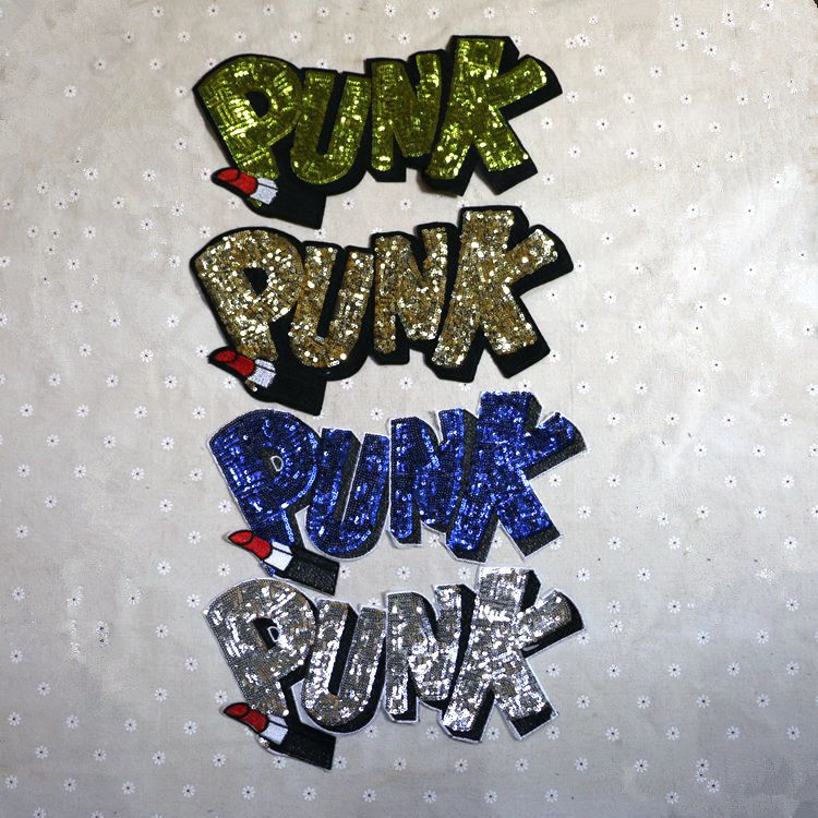 新款亮片辅料英文字母补丁贴绣花贴服装牛仔T恤搭配布贴百搭装饰