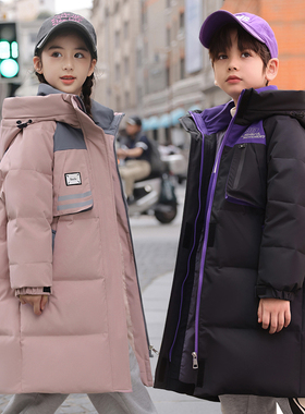 ABC正品中长款儿童羽绒服2025新款加厚中大童洋气冬季男女童外套