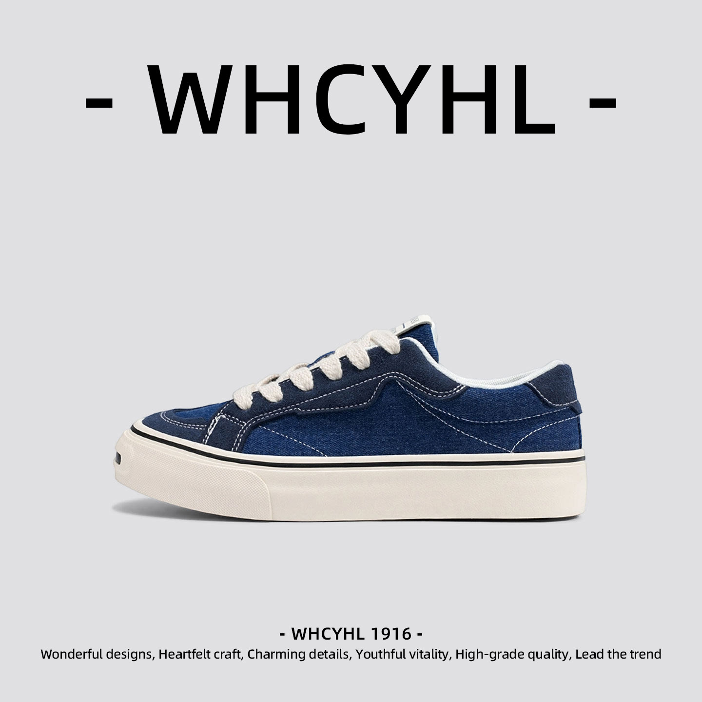 【轻奢潮牌】WHCYHL高级感板鞋男款春季厚底小众帆布鞋男士休闲鞋,流行男鞋,休闲板鞋,淘宝优惠券,粉丝福利购,淘宝优惠卷