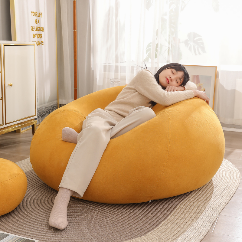 麂皮绒懒人沙发休闲舒适久坐沙发