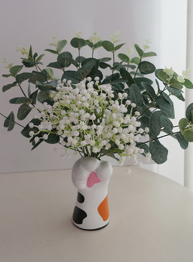 绿植满天星仿真花假花摆设花束客厅餐桌花装饰品花艺摆件高档插花