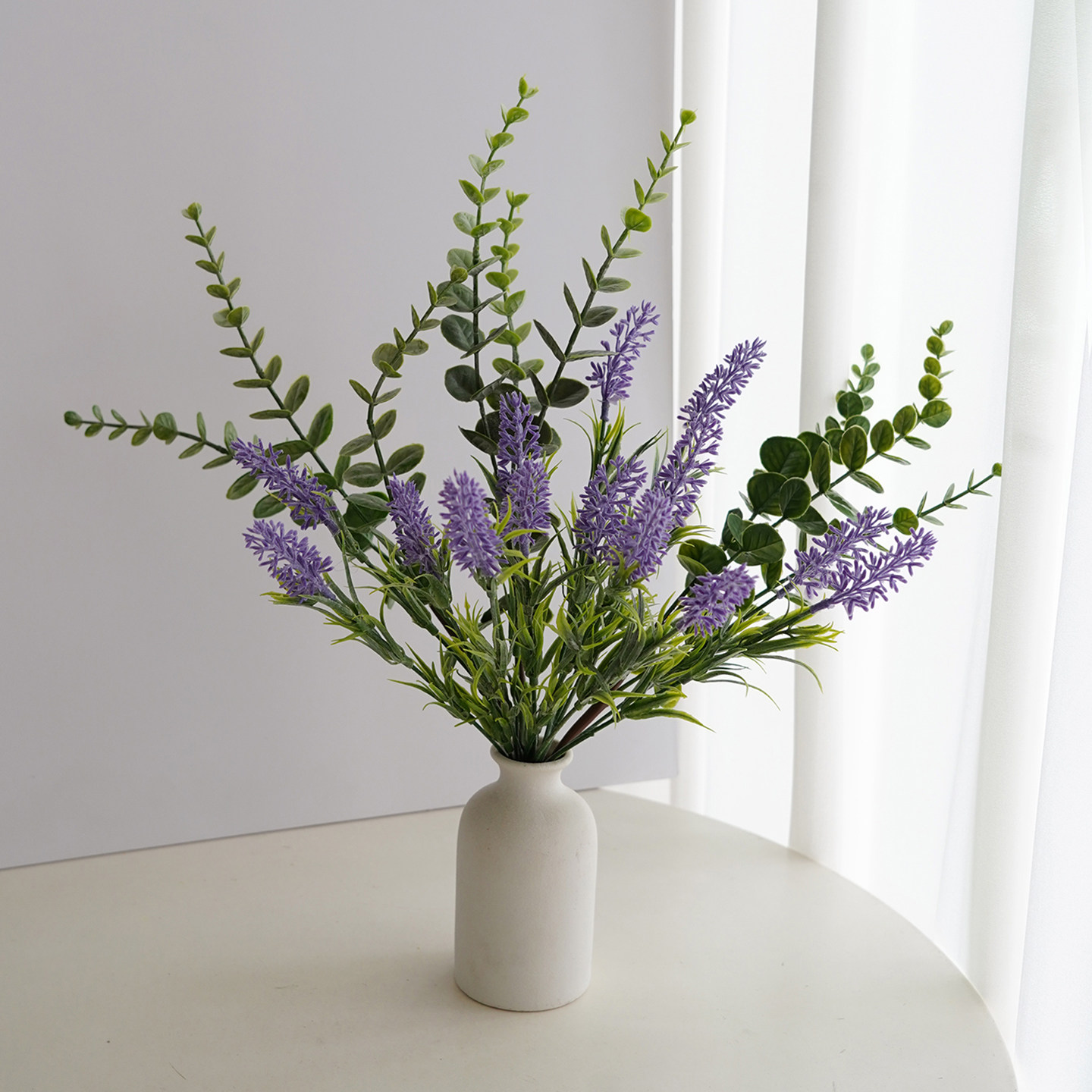 森系尤加利薰衣草仿真花绿植插花假花花束装饰花家居布置花艺摆件