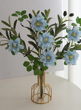 橄榄枝仿真花轻奢ins假花花艺餐桌绿植客厅桌面家居装饰花瓶摆件