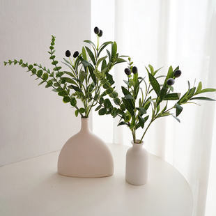 ins北欧风橄榄枝尤加利仿真绿植摆件假叶子客厅餐桌家居装饰摆设
