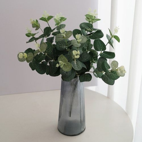 新中式仿真植物绿植尤加利叶摆件客厅仿真花束假花摆设家居装饰品