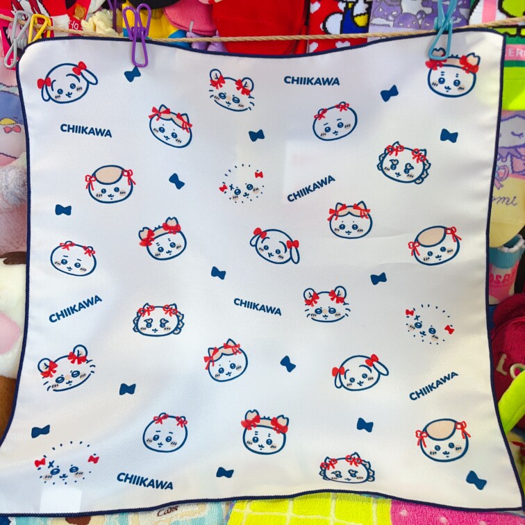出口Chiikawa鲨鱼猫可爱便当布 卡通饭盒包裹方巾 日式风吕敷方巾