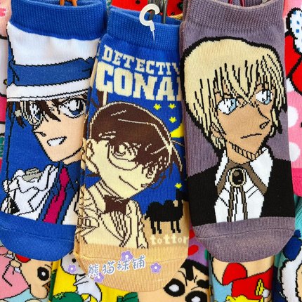 出口日本神探柯南短筒袜女袜动漫周边女士袜子短袜适合35-39码