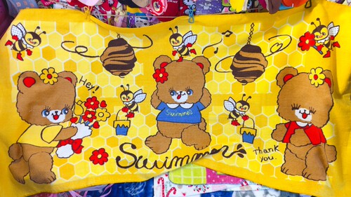 出口日本可爱中古昭和复古swimmer毛巾纯棉吸水毛巾浴巾
