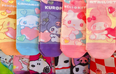 日系哭唧唧委屈脸委屈巴巴星星眼玉桂库洛米Kitty美乐蒂短筒女袜