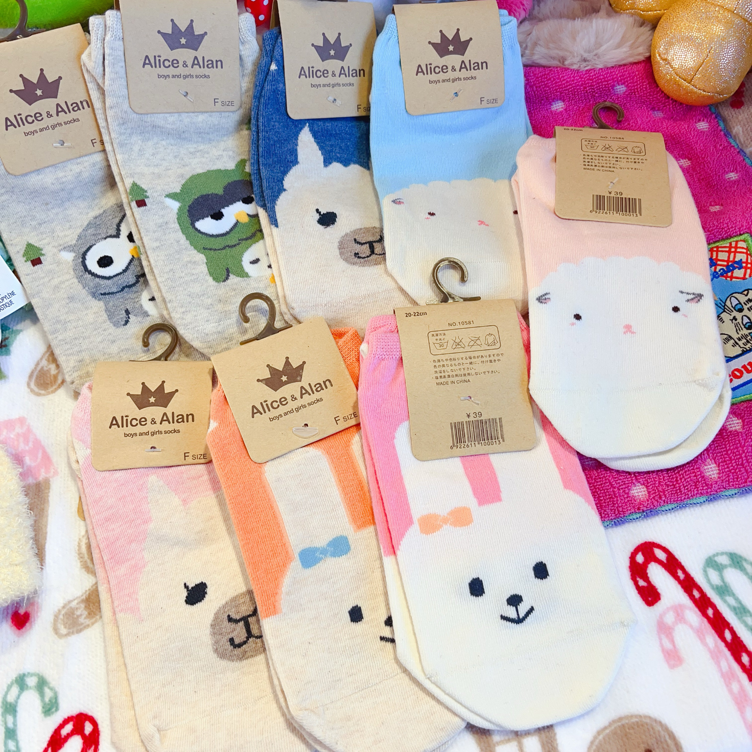 春季新款薄款棉卡通可爱短筒女袜兔子猫头鹰羊驼袜子无骨袜 童袜