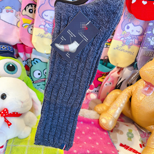 出口原单堆堆袜粗线棉袜女袜高筒袜子女袜简约森系复古袜子