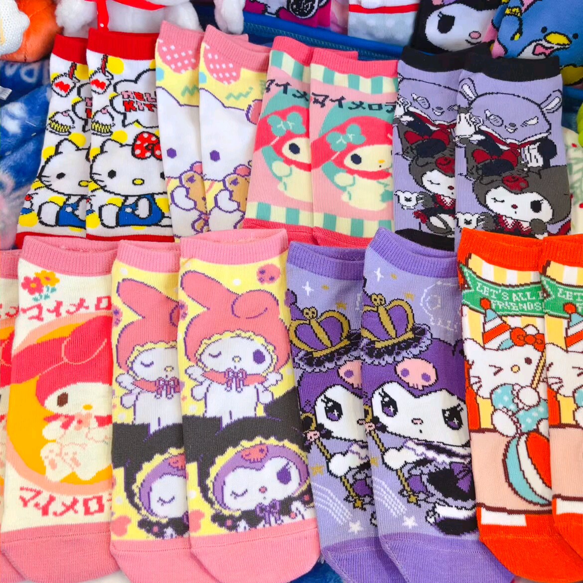春夏新品短筒袜女袜日系低帮可爱库洛米美乐蒂Kitty短筒袜女袜