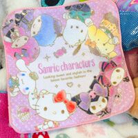 Cute pure cotton Melody bouncy rabbit baby hand towels, mini square towels, kindergarten small square towels for export to Japan thumbnail 2