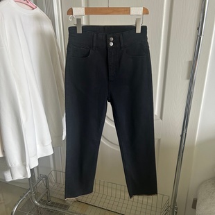 秋冬款 弹力 高腰 裤 小个子 直筒 牛仔9分裤 小大码