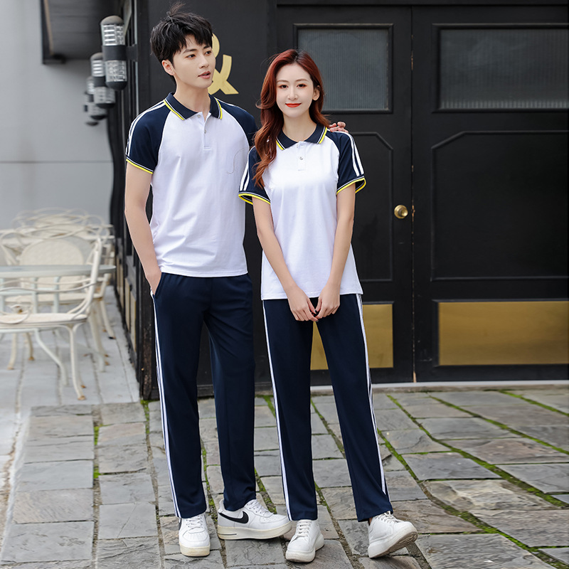 夏季初中学生班服短袖长裤套装高