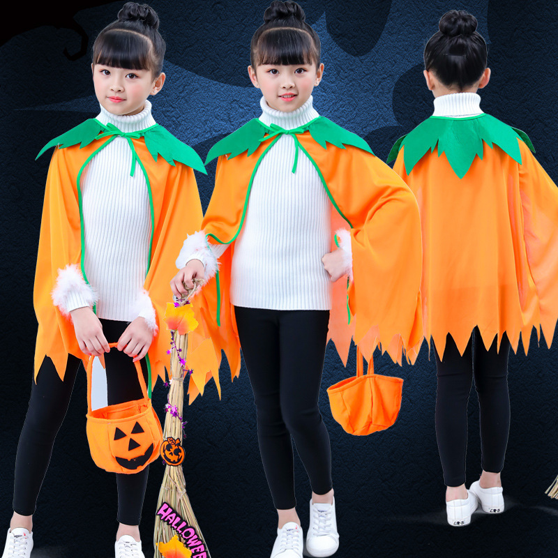 万圣节COS南瓜披风化妆舞会派对
