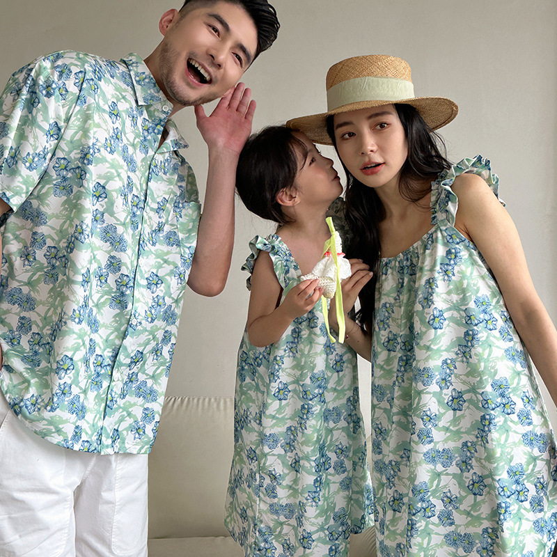 2025新款法式设计感碎花裙母女装