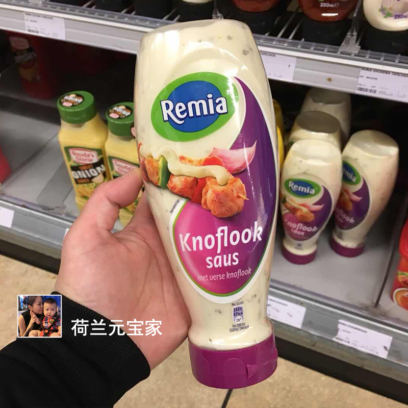 现货荷兰进口Remia新鲜大蒜味奶油沙拉酱低脂适合肉类沙拉三明治
