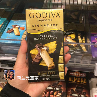 现货荷兰Godiva歌帝梵72%90%黑巧克力焦糖海盐血橙排块8枚独立装