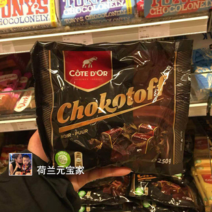 现货荷兰克特多金象焦糖迷你巧克力焦糖太妃糖覆盖着黑巧克力糖