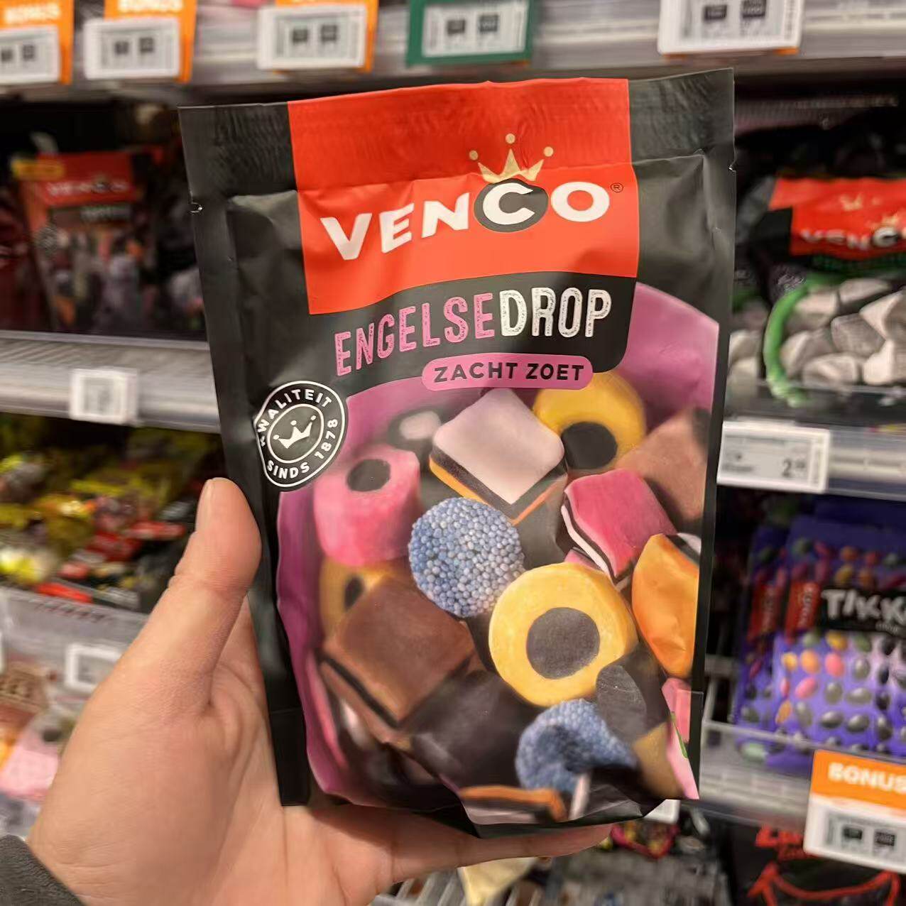 荷兰venco蜂蜜甘草糖微甜猫肉桂