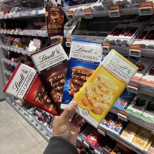 现货荷兰进口Lindt瑞士莲大粒榛子杏仁牛奶果仁夹心黑巧克力排块