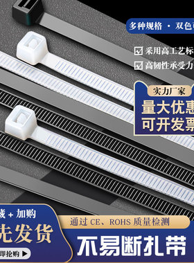 乐迅 尼龙扎带3*100  宽度1.8mm 黑色白色 捆扎带绑带 小 小号