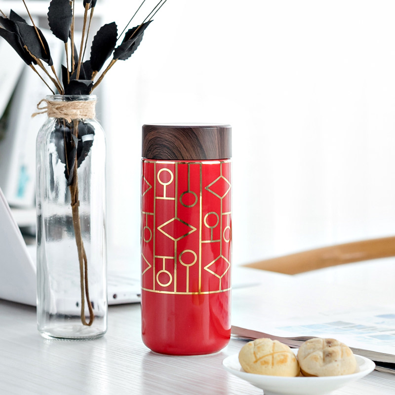 创意高档陶瓷内胆养生杯办公泡茶喝水杯商务保温杯女礼物送礼长辈