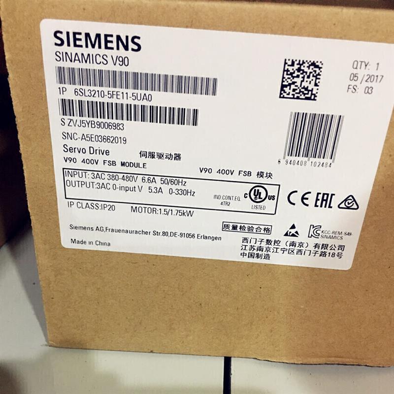 议价6SL32105FE115UA0 西门子电机:1.5/1.75kW 6SL3210-5FE11-5U