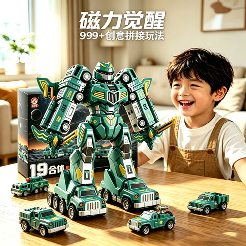 军事合体机器人玩具可变形积木