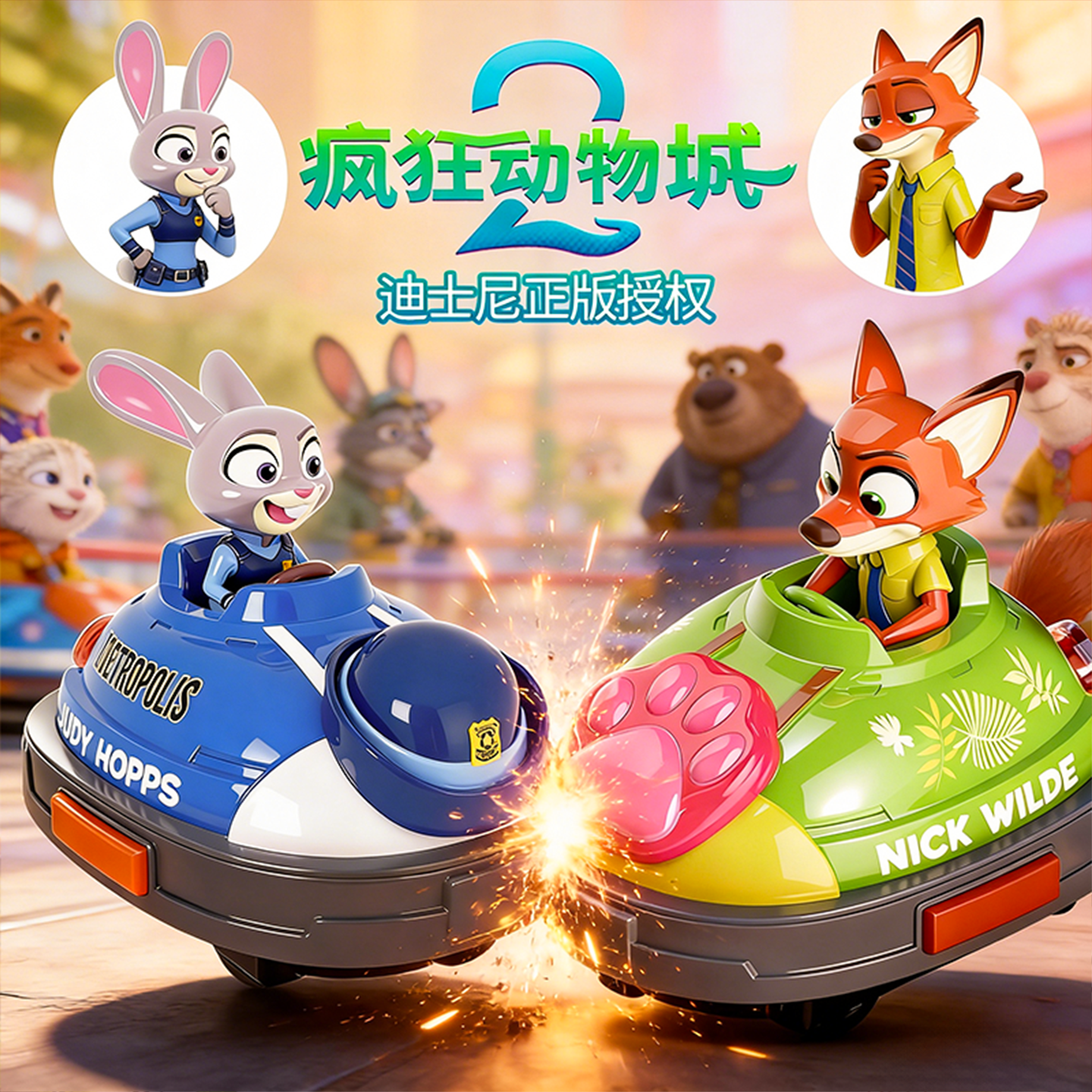 双人对战遥控碰碰车儿童玩具汽车迪士尼疯狂动物城男孩子新年礼物,玩具/童车/益智/积木/模型,电动/遥控车,淘宝优惠券,粉丝福利购,淘宝优惠卷