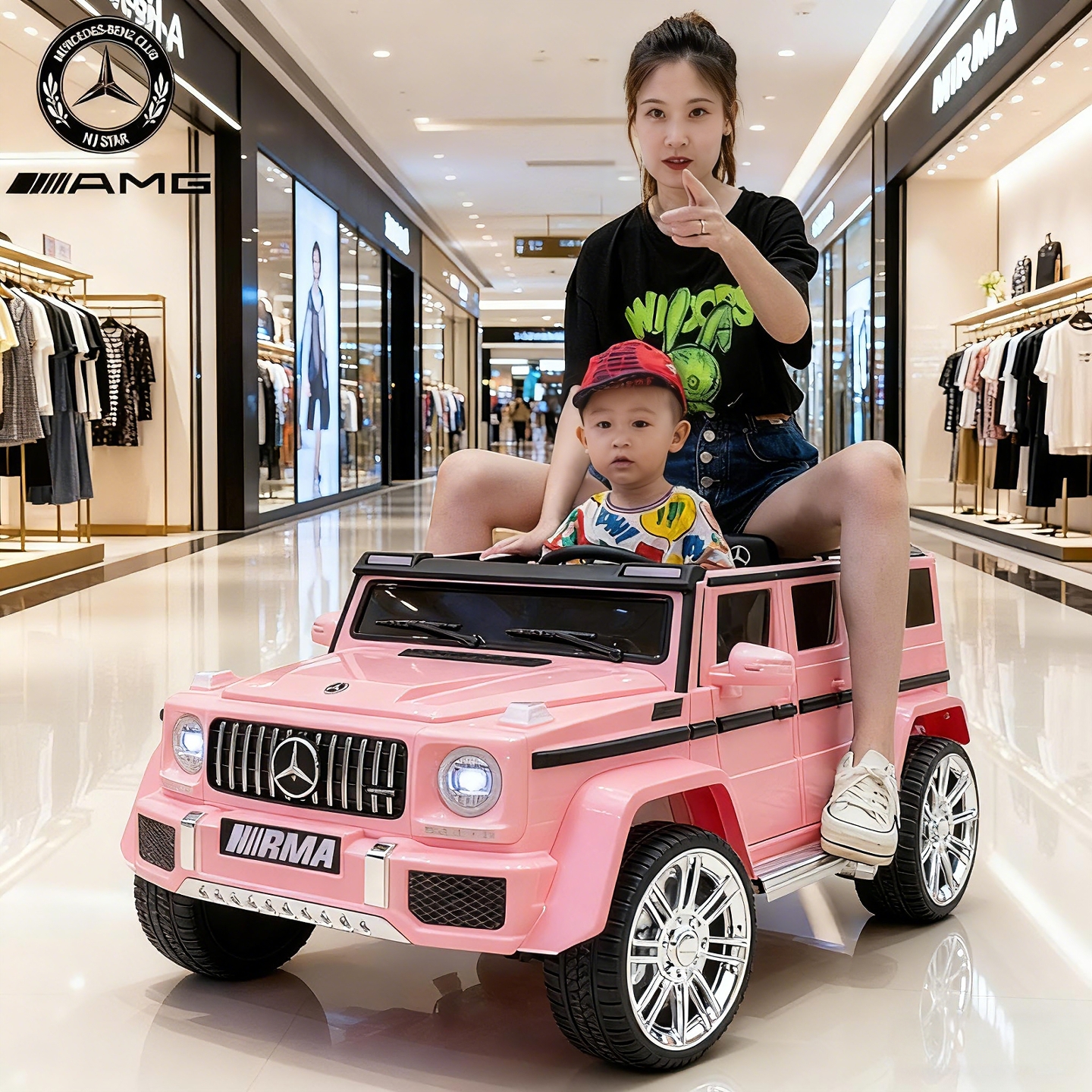 奔驰大g儿童电动车四轮周岁礼物宝宝玩具车小孩可坐大人遥控汽车