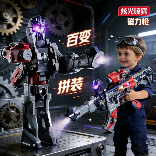 儿童磁力变形机器人玩具枪礼物