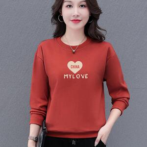 圆领卫衣女春秋2025新款时尚减龄40岁妈妈打底衫休闲长袖上衣外套图片