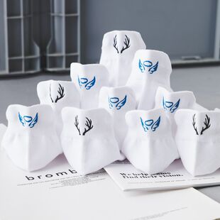 薄棉短袜低腰浅口潮流透气吸汗短腰船袜低帮短款 白色袜子男士 夏季