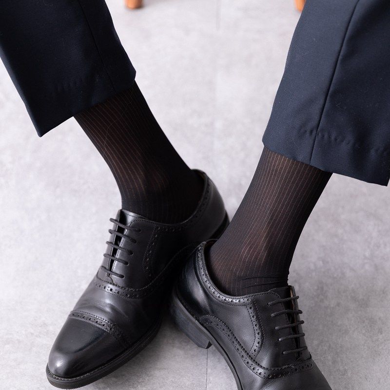 皮鞋袜子男黑色商务男士丝袜薄夏季日本绅士正装西装西裤长筒透气