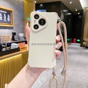 适用华为pura70Ultra手机壳新款 保护套四角开孔挂绳斜跨p60por小众 斜挎可调节肩带全包防摔高级感华为p80pro