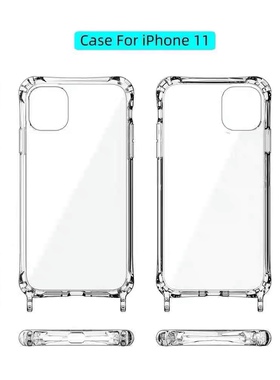 13Promax手机壳苹果12透明防摔x/xr/xsmax斜跨背带7p女11Pro适用8一体壳16promax四角开孔16plus17pro电话套