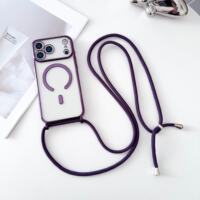 Suitable for iPhone18pro phone case, magnetic wireless charging, new crossbody 16pro lanyard, wrist lanyard, Air phone case 16e, Apple 13, niche high-end feel 12, personality 11, trendy 13 Pro Max thumbnail 7