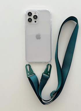 三星s21ultraA52手机壳透明斜挎挂绳适用A22A42四角防摔S23保护套