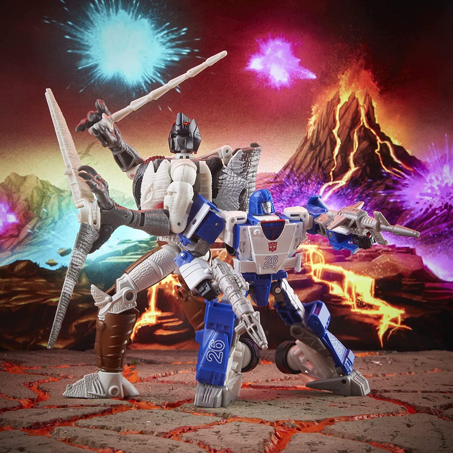 孩之宝变形金刚塞伯坦传奇王国恐龙勇士亚马逊限定款钢索幻影套装