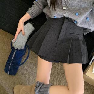 高腰显瘦防走光百褶短裙裤 波点半身裙女2026春夏装 大码 新款 子 韩版