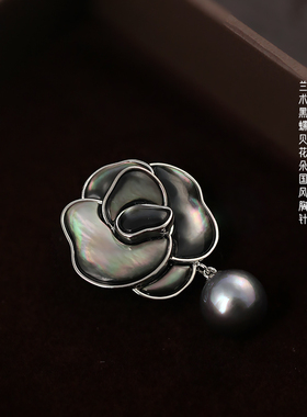 兰术复古女立体玫瑰花胸针高级感