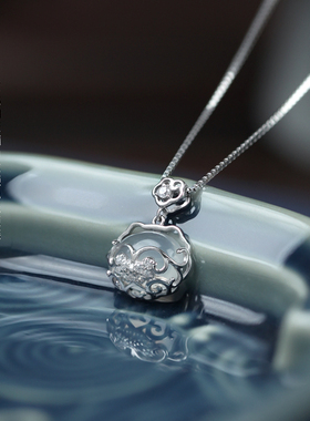 兰术纯银盒子链女精致轻国风项链